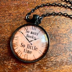 Book Pendant - So Many Books So Little Time NWOT